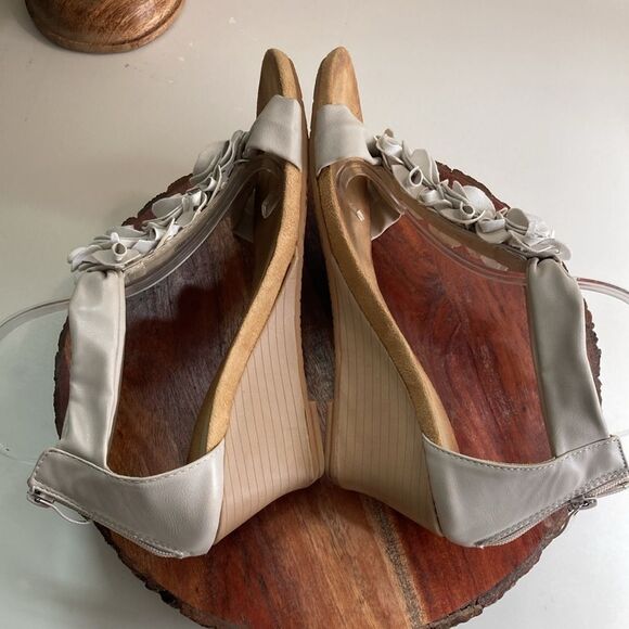 PATRIZIA 9 Spring Step Isabella Wedge Heel Zip Sandals Beige - Picture 7 of 13